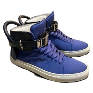 Buschemi Blue 100mm Fabric High Top Sneakers EU 43 US Men Size 10